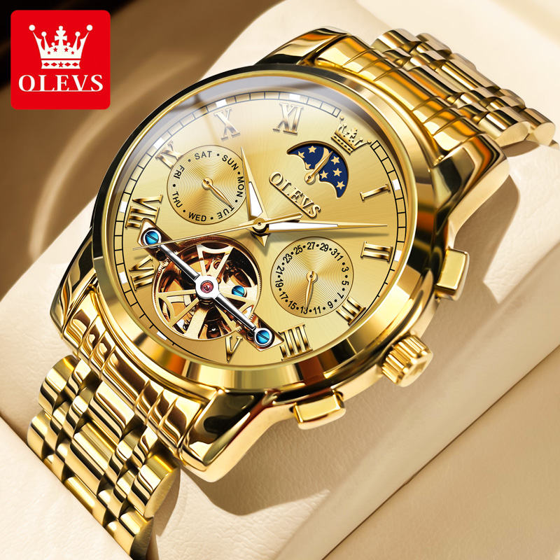 OLEVS 6617 Men's Classic Mecha - Leather Classic Strap 评论和价格