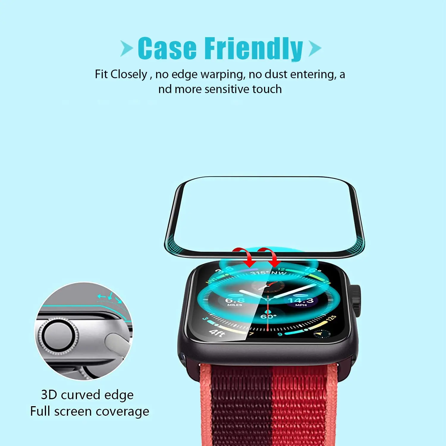 Screen Protector 3D Tempered F - Smartwatch Case 评论和价格