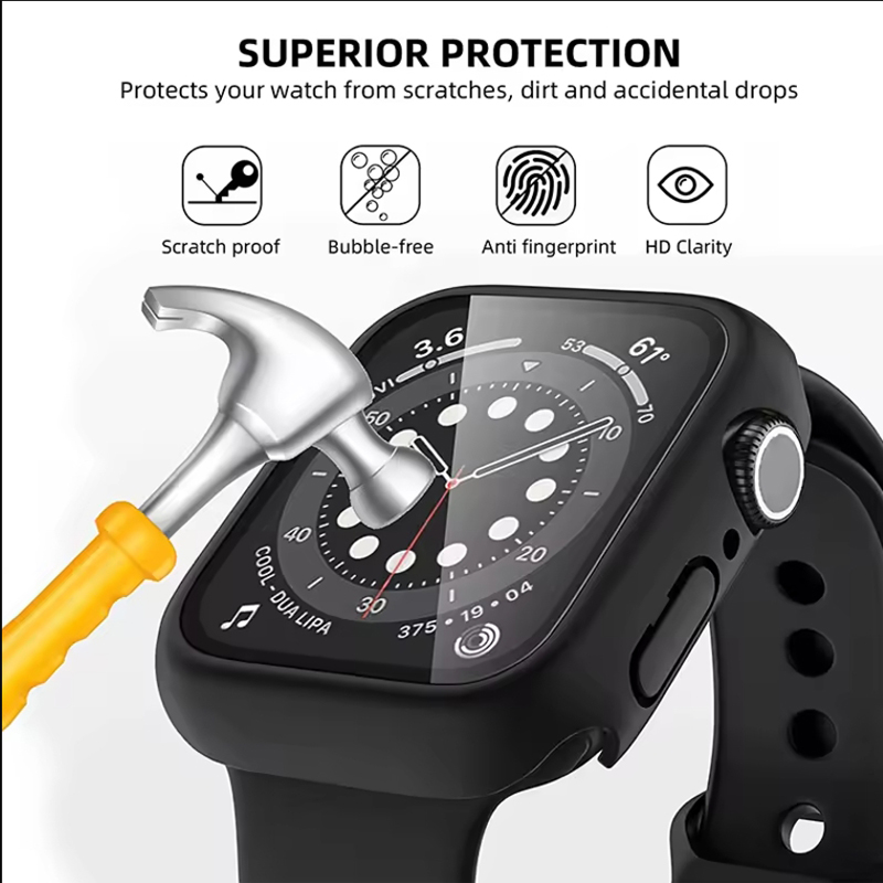 Tempered Glass+Cover For Apple - Smartwatch Case 评论和价格