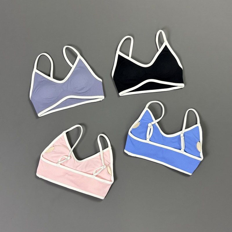 Women Contrastline Yoga Bra V  - Rugged Sport Strap 评论和价格