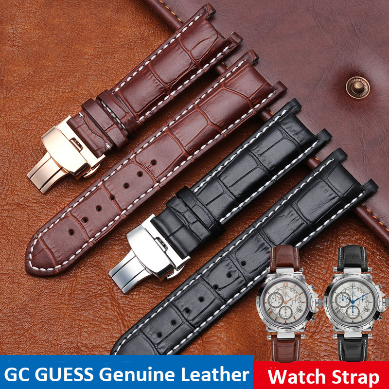 Notched Leather Watch strap 20 - Smartwatch Guess 评论和价格