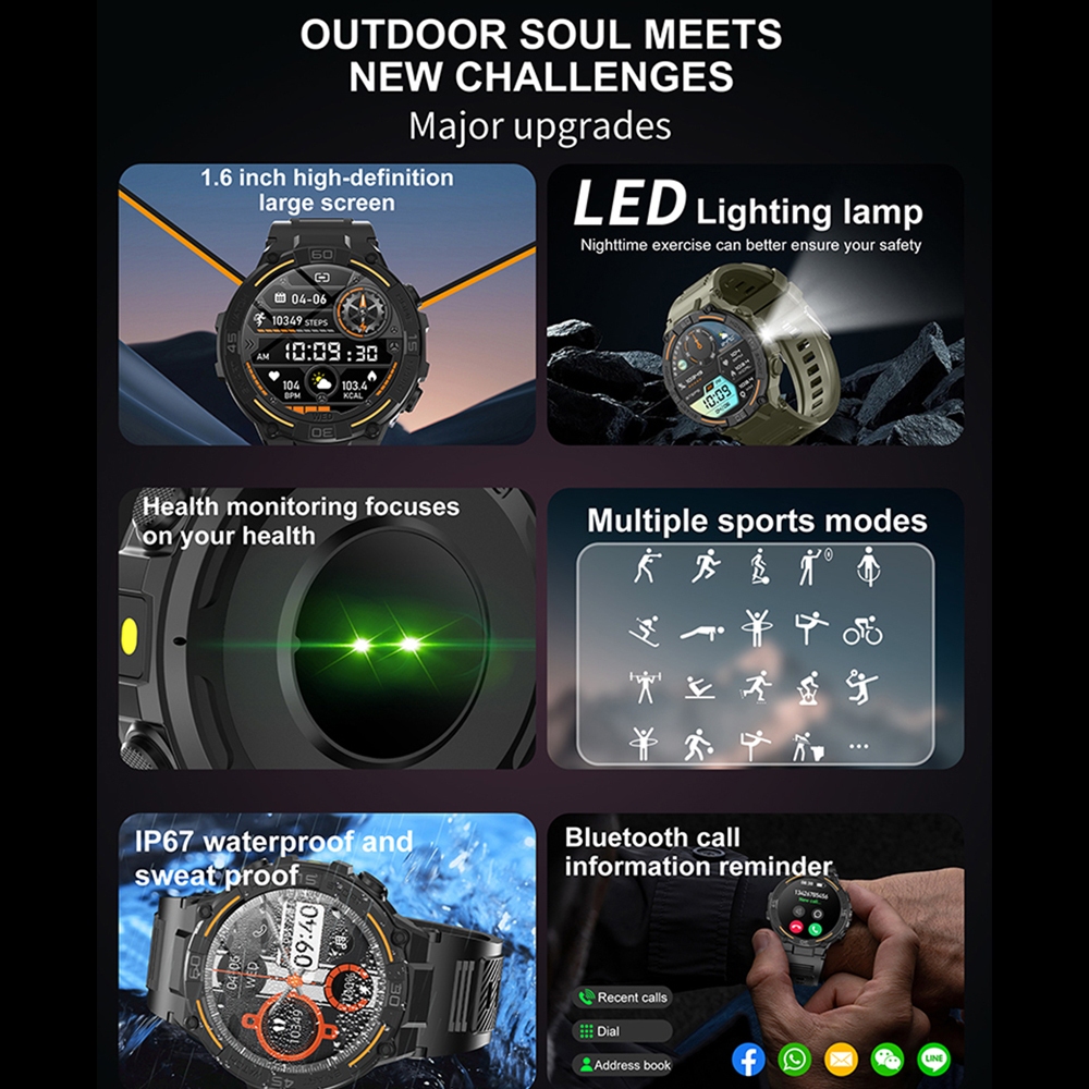 Outdoor Military Rugged Smartw - Smartwatch Faces 评论和价格