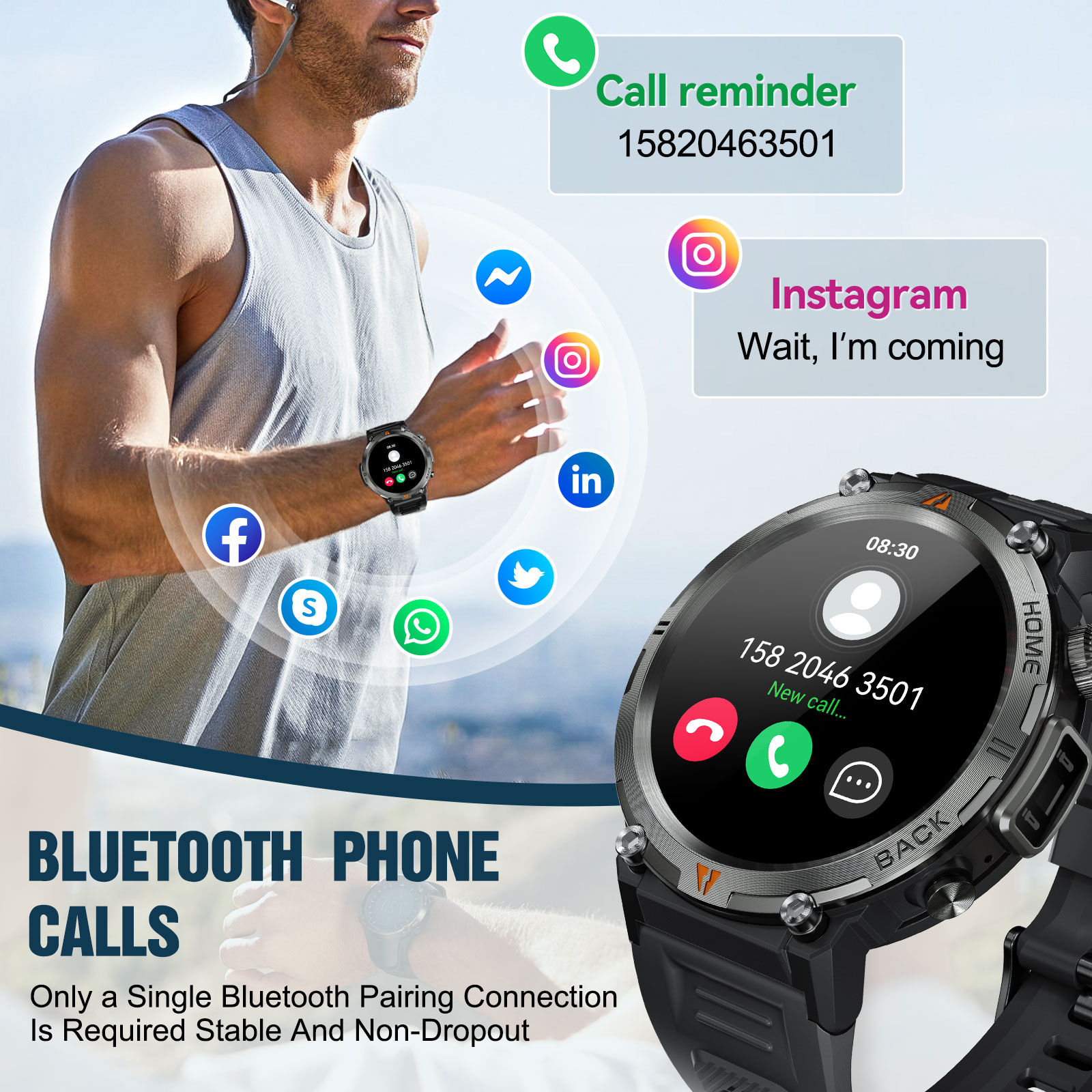 EIGIIS KE3 Bluetooth Call Smar - Smartwatch Faces 评论和价格