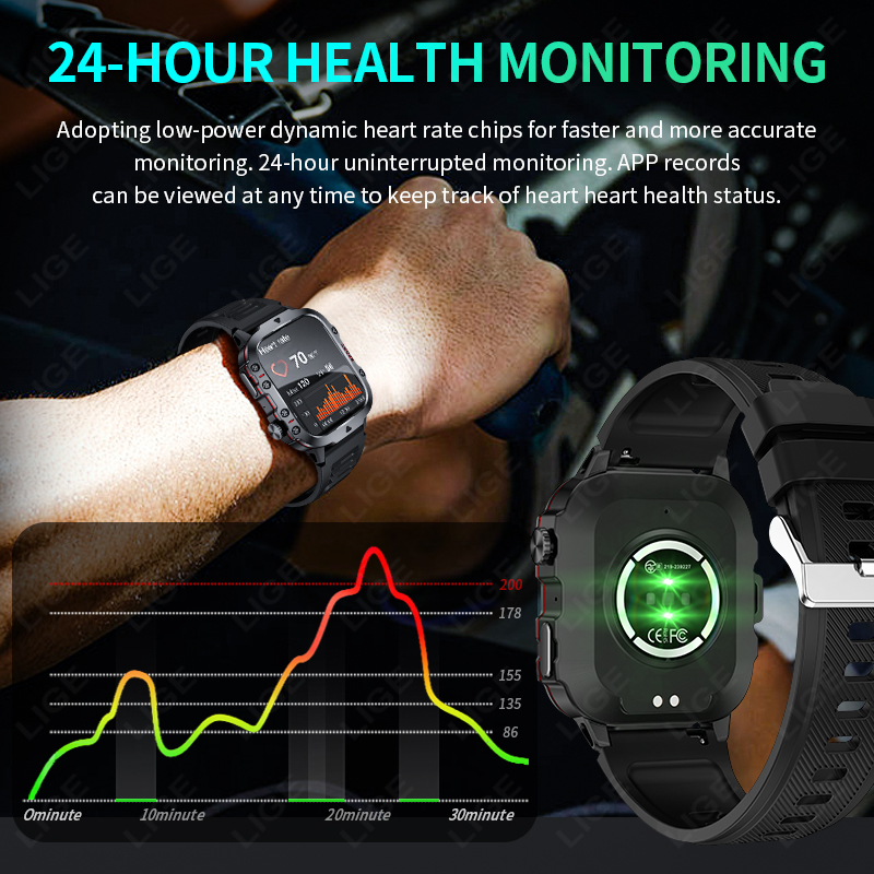 LIGE Outdoor Smart Watch Men 2 - Smartwatch Faces 评论和价格