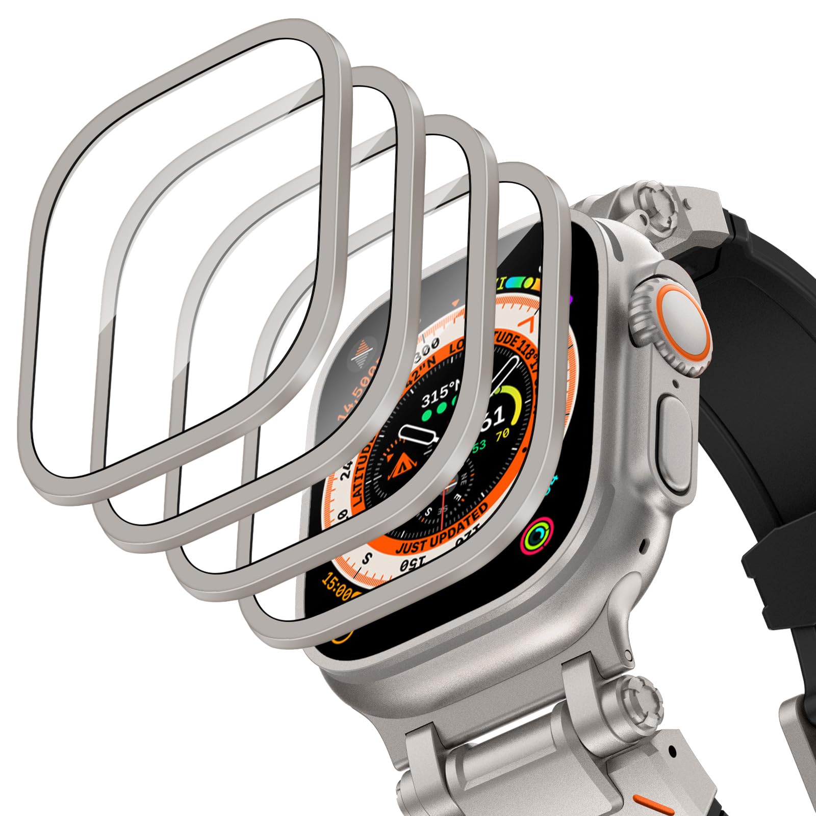 Aluminium Alloy Case+Tempered  - Smartwatch Straps & Accessories 评论和价格