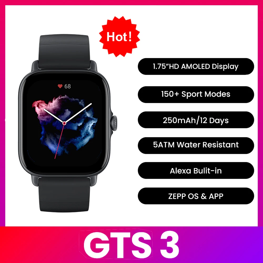 Amazfit GTS 3 Smartwatch  5ATM - Smartwatch Instagram 评论和价格