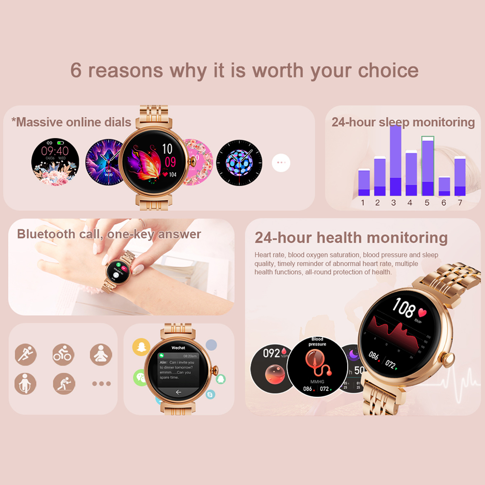 1.04 inch AMOLED Screen Fashio - Smartwatch Faces 评论和价格