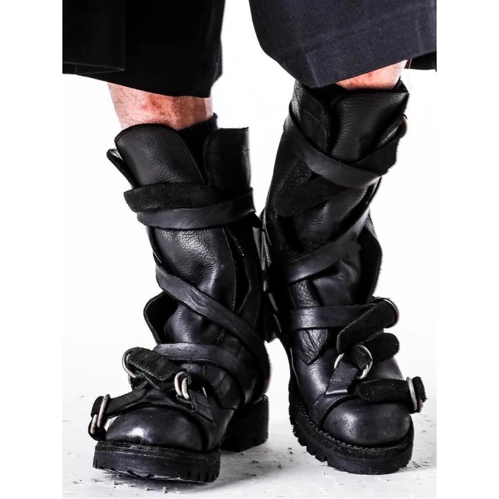 Men's Leather Motorcycle Boots - Leather Classic Strap 评论和价格